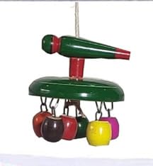 Green Touch Wooden Hanging Toys for New Born Baby Rattle Crinkle Squeaky Toy Car Seat Stroller Toys Cradle/jhula/parna/Swing Hanging Toy for Infant Babies Boys and Girls (Pattern 2)