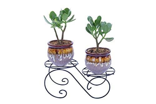 GREEN TOUCH Pack of 2 Spe. Edition Decorative Planter Stand For Indoor and outdoor,Home,Kitchen,Terrace,Garden,Office,Schools,Hotel,restaurants,stands For Balcony garden Decore Items (2 Pot Stand)