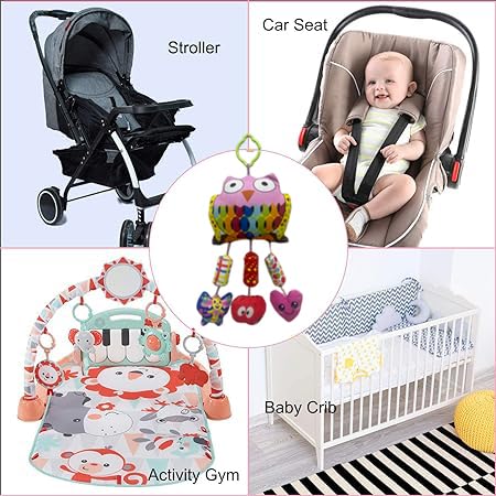 Green Touch Baby Cradle Crib & Stroller Plush Playing Toy Car Hanging Rattles, Hanging Toys,ghodiyu Toy. (Pattern 3)