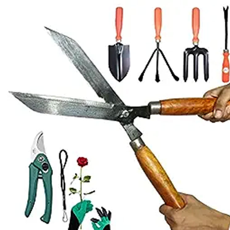 Green Touch  Gardening size Hedge Shear, Garden Hedge Cutter, Gardening Gloves, Garden Cutter And Gardening Tools (Combo 5)
