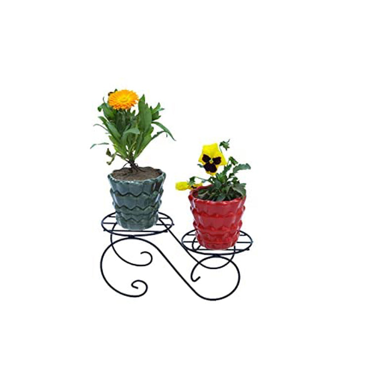 Green Touch  Decorative Look Two Tier Plant Pot Stand For Home,Balcony, Office, Kitchen,Plant stand for home balcony,Gamala Pot Stand Stand,Flower Pot Stand decoration item (Pack of 2)