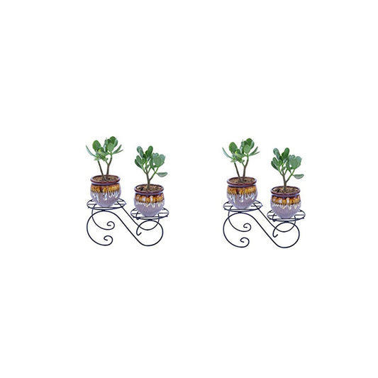 Green Touch  Decorative Look Two Tier Plant Pot Stand For Home,Balcony, Office, Kitchen,Plant stand for home balcony,Gamala Pot Stand Stand,Flower Pot Stand decoration item (Pack of 2)