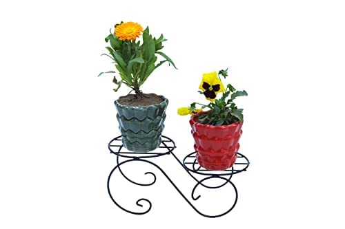 GREEN TOUCH  Pack of 2 Spe. Edition Decorative Planter Stand For Indoor and outdoor,Home,Kitchen,Terrace,Garden,Office,Schools,Hotel,restaurants,stands For Balcony garden Decore Items (2 Pot Stand)