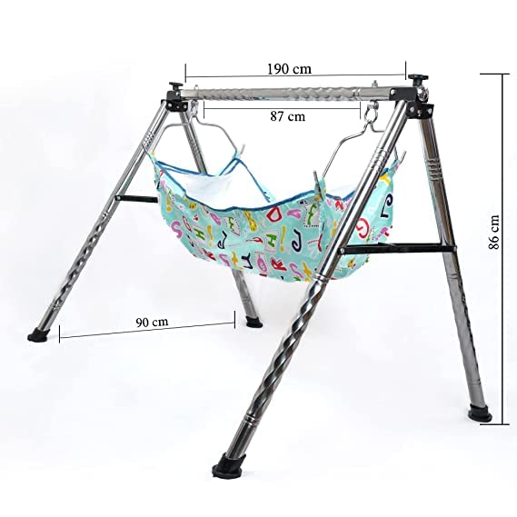 Green Touch  Baby Boy'S And Girl'S Portable Folding Swing Cradle/Ghodiyu/Parna/Jhula, With Free Baby Cotton Hammock. (Regular Folding Round Pipe (Pink)), 8 Centimeters, 26 Centimeters