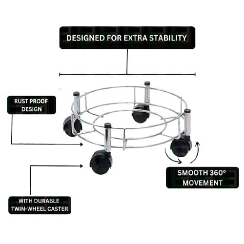 PaGreen Touch  Stainless Steel LPG Gas Trolleys: Rust-Free, Heavy-Duty (up to 100kg), User-Friendly, Versatile, Easy to Store and Clean.