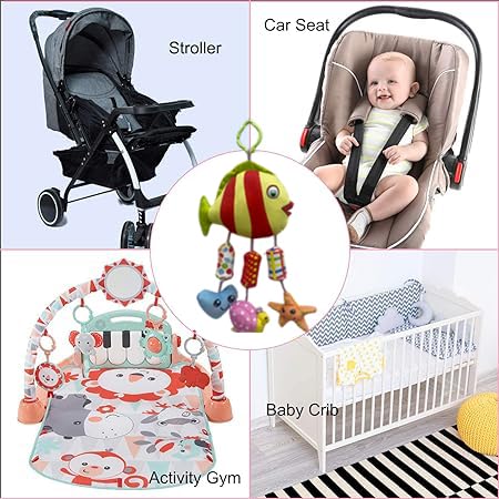 Green Touch Baby Cradle Crib & Stroller Plush Playing Toy Car Hanging Rattles, Hanging Toys,ghodiyu Toy. (Pattern 2)