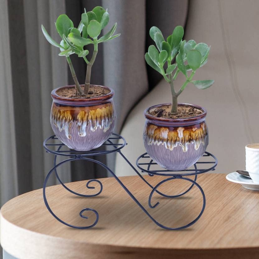 GREEN TOUCH  Pack of 2 Spe. Edition Decorative Planter Stand For Indoor and outdoor,Home,Kitchen,Terrace,Garden,Office,Schools,Hotel,restaurants,stands For Balcony garden Decore Items (2 Pot Stand)