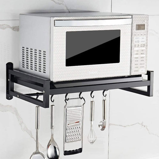 GREEN TOUCH Multipurpose Wall Mounted 4 Hook Decorative and Kitchen Organize Stororage/Microwave Oven Stand for Kitchen,Oven Holder Rack,