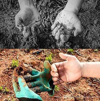 Green Touch  of 2 Two in One Tiller Digging Tool,n Gloves Clown, Home Gardening Tools Items Combo Garden Tool Kit,Planting Tools Set,Balcony Gardening toos,Terrace Gardening Items(Combo Tools 14)