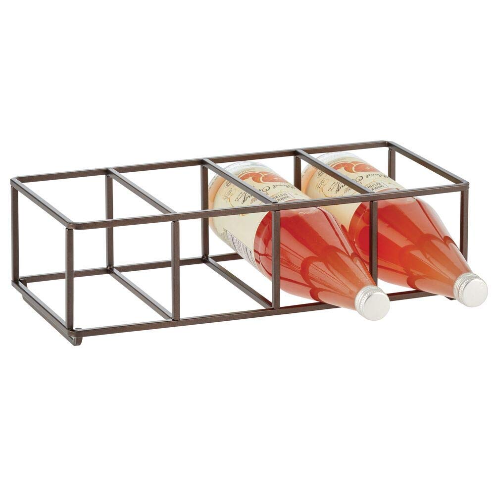 Green Touch  Stackable, Metal Geometric Free-Standing Water Bottle and Wine Rack Storage Organizer for Kitchen Countertops, Pantry, Fridge - Holds 8 Bottles - 2 Pack - Black