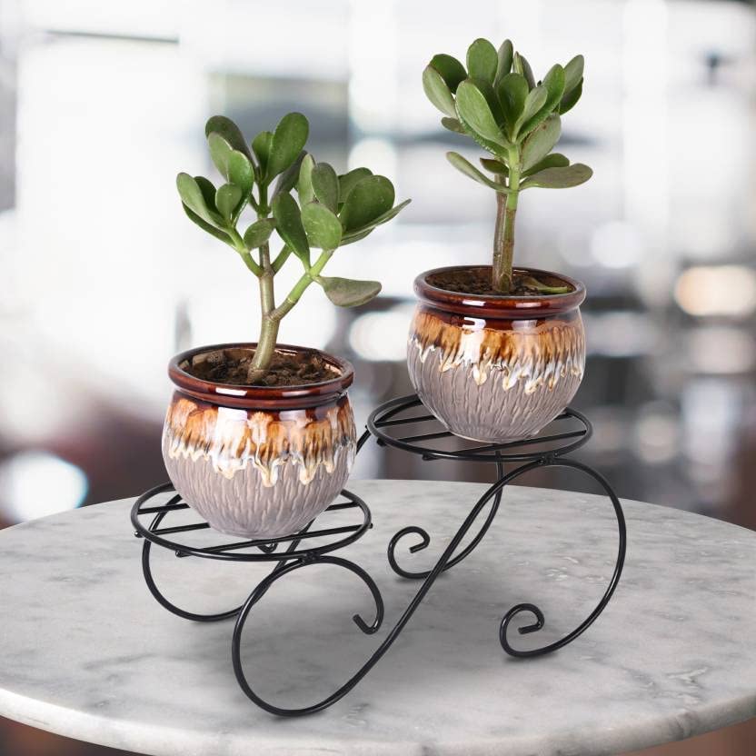 Green Touch Decorative Look Two Tier Plant Pot Stand For Home,Balcony, Office, Kitchen,Plant stand for home balcony,Gamala Pot Stand Stand,Flower Pot Stand decoration item (Pack of 4)