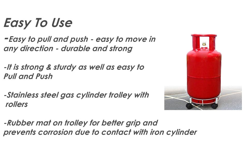 PaGreen Touch  Stainless Steel LPG Gas Trolleys: Rust-Free, Heavy-Duty (up to 100kg), User-Friendly, Versatile, Easy to Store and Clean.