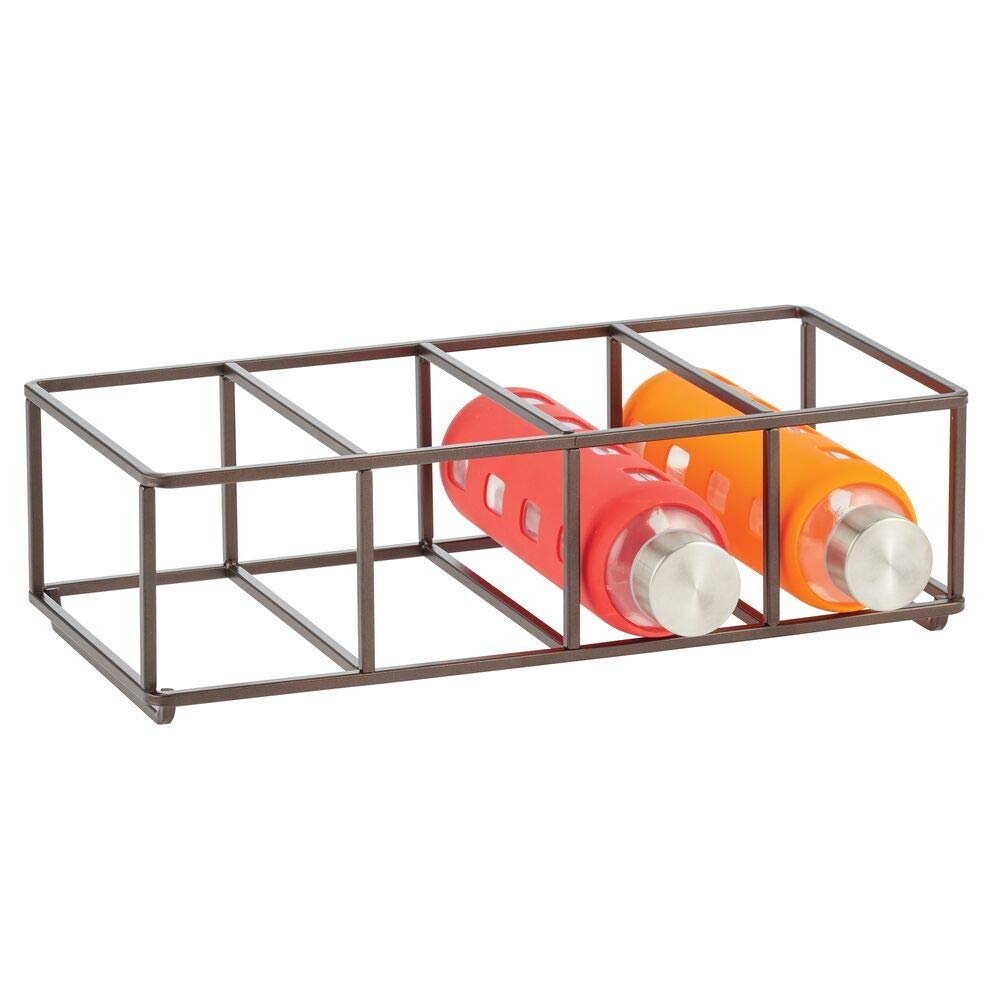 Green Touch  Stackable, Metal Geometric Free-Standing Water Bottle and Wine Rack Storage Organizer for Kitchen Countertops, Pantry, Fridge - Holds 8 Bottles - 2 Pack - Black