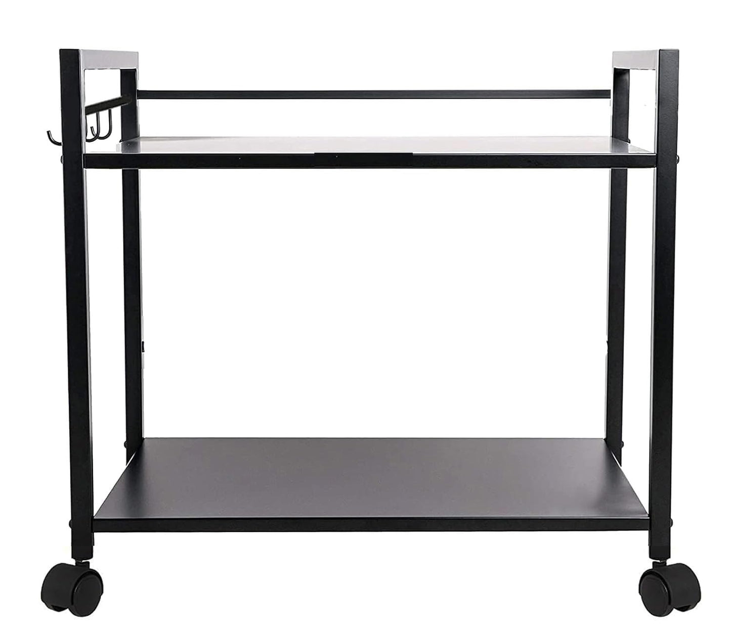 Green Touch  Premium Two-Shelf Oven Stand with 8 Hooks: Stylish, Sturdy, and Space-Saving Kitchen Organizer with 360 Wheels and Powder-Coated Finish
