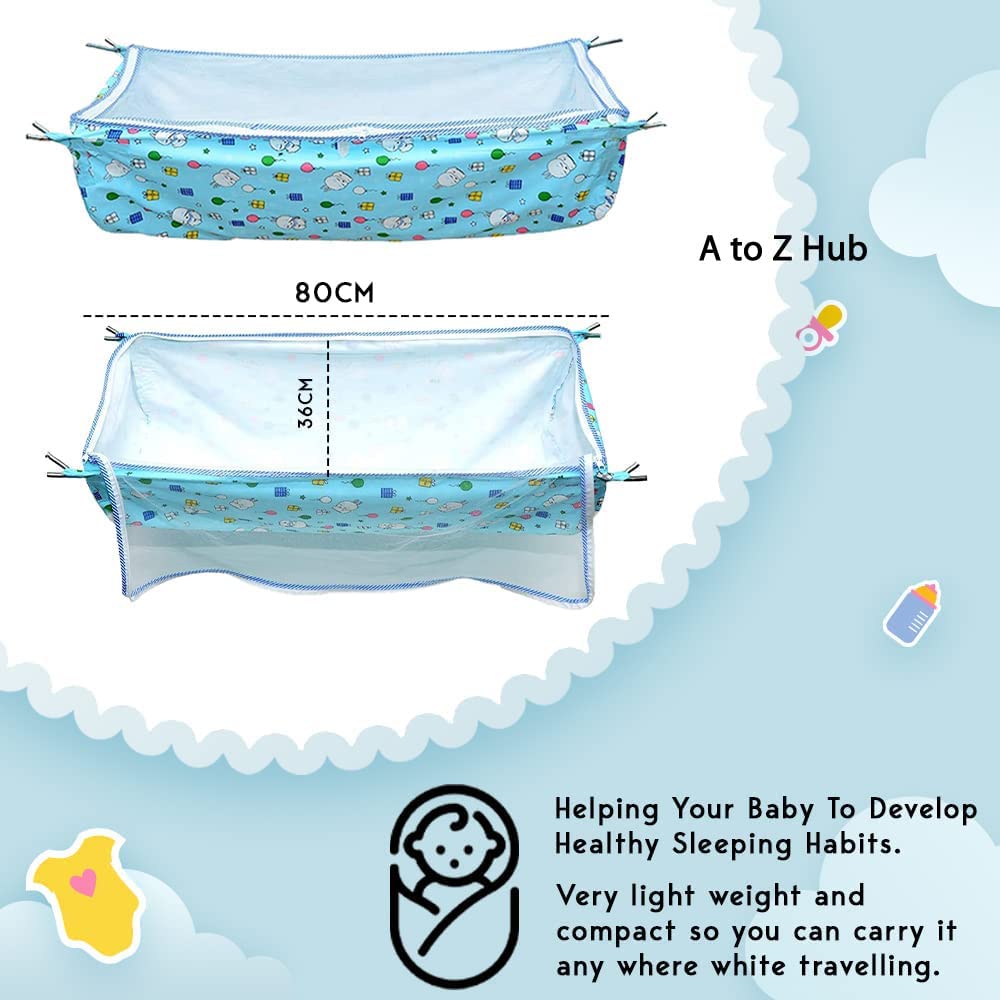 Green Touch  Baby Boy's and Girl's Portable Folding Swing Cradle/ghodiyu/parna/jhula, with Free Baby Cotton Hammock. (Super Folding Nri (Black))