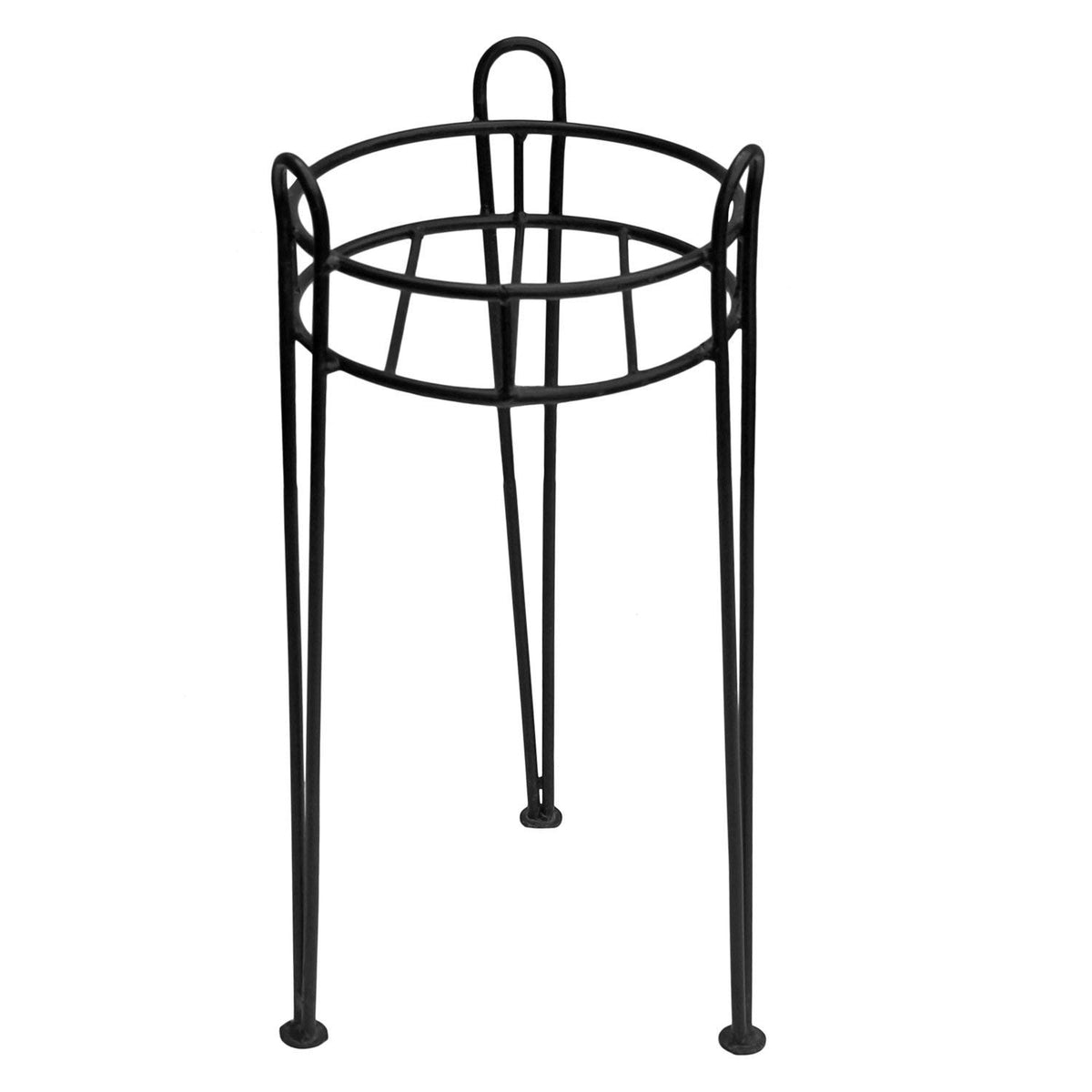 Green Touch Iron Pot Stand, Black, 22 inches Height 10inch Diameter (Pack of 2)