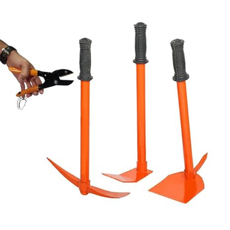 Green Touch  Combo of 6 Garden Tool Set Includes, Garden Hoe, Garden Tiller, Harden Hand Hoe,Orange Cutter - Set of Required Tools