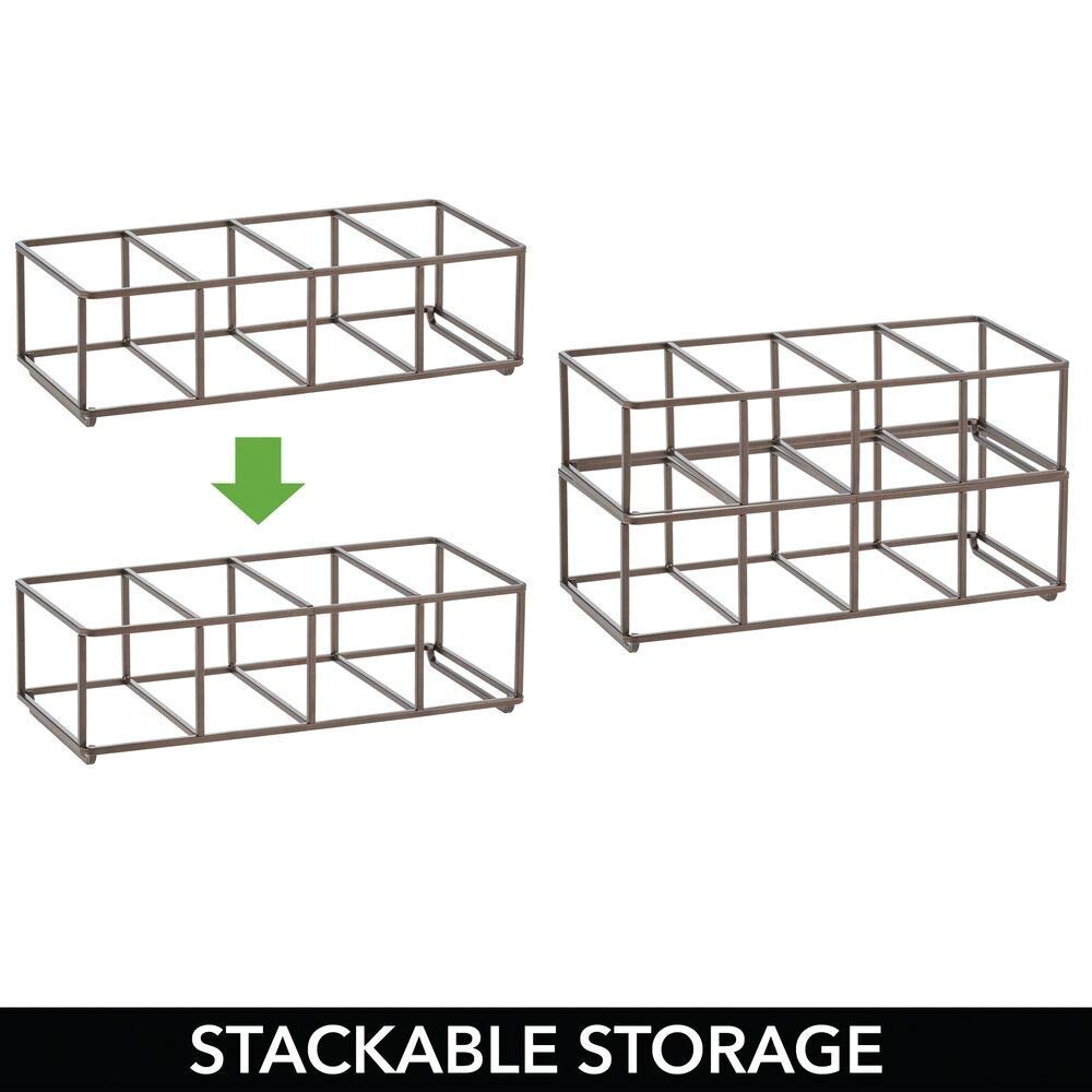 Green Touch  Stackable, Metal Geometric Free-Standing Water Bottle and Wine Rack Storage Organizer for Kitchen Countertops, Pantry, Fridge - Holds 8 Bottles - 2 Pack - Black