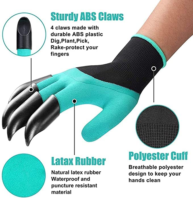 Green Touch  Pack of 2 Home Gardening Tools Items Combo Set, Two in Hoe with Prong Tool, n Gloves Clown Garden Tool Kit,Gardening Accessories,Gardening Items,Digging Tools for Soil(Combo Tools 9)