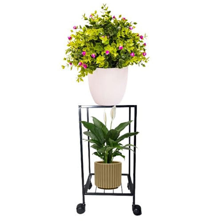 Green Touch  Stylish, sturdy flowerpot holders - Set of 2. Rust-proof, 50KG capacity. Perfect for large pots. Ready-to-use, no assembly required.