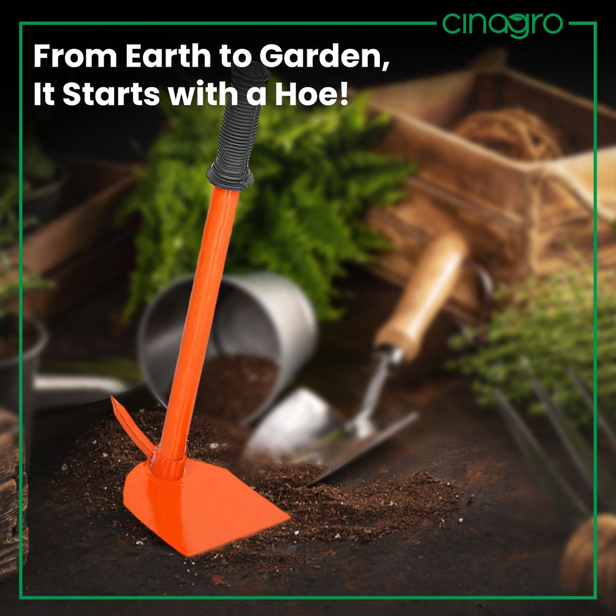 Green Touch Garden Hoe with Prong Garden Tool Kit, 17 inch