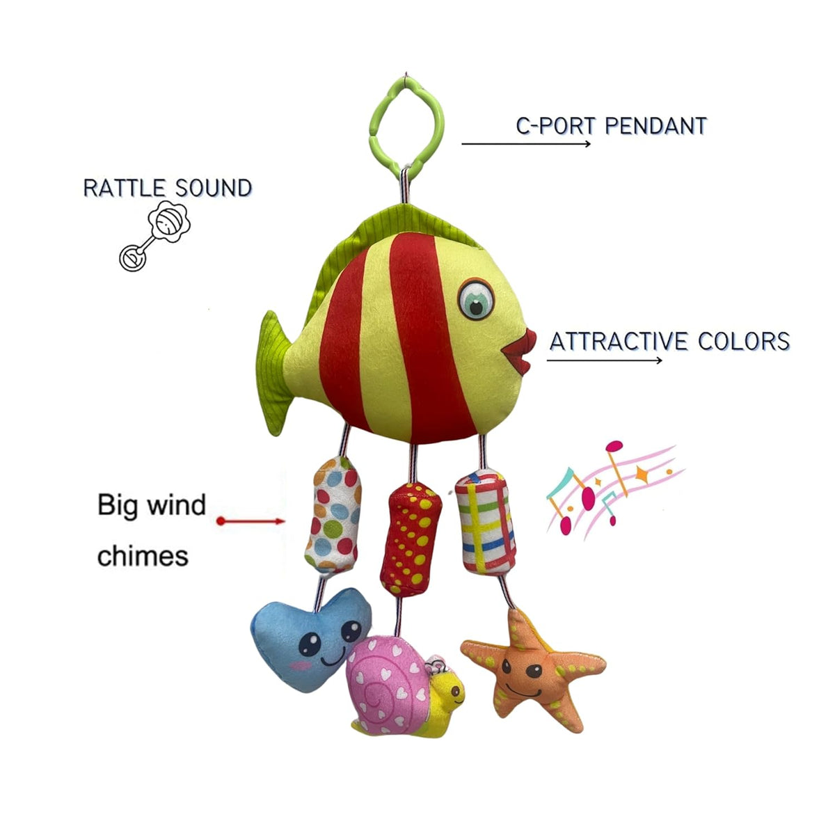 Green Touch Baby Cradle Crib & Stroller Plush Playing Toy Car Hanging Rattles, Hanging Toys,ghodiyu Toy. (Pattern 2)