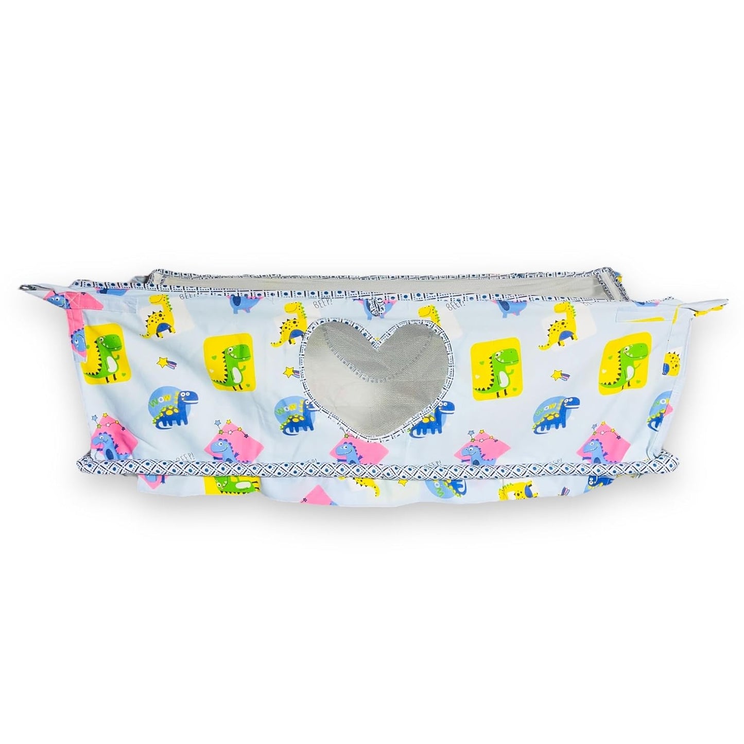Green Touch  Baby Hammock Ghodiyu/Khoyu Soft Cotton Cloth Swing Cradle Safety with Mosquito Net Cover with Zippe (Blue Flat Hammock)