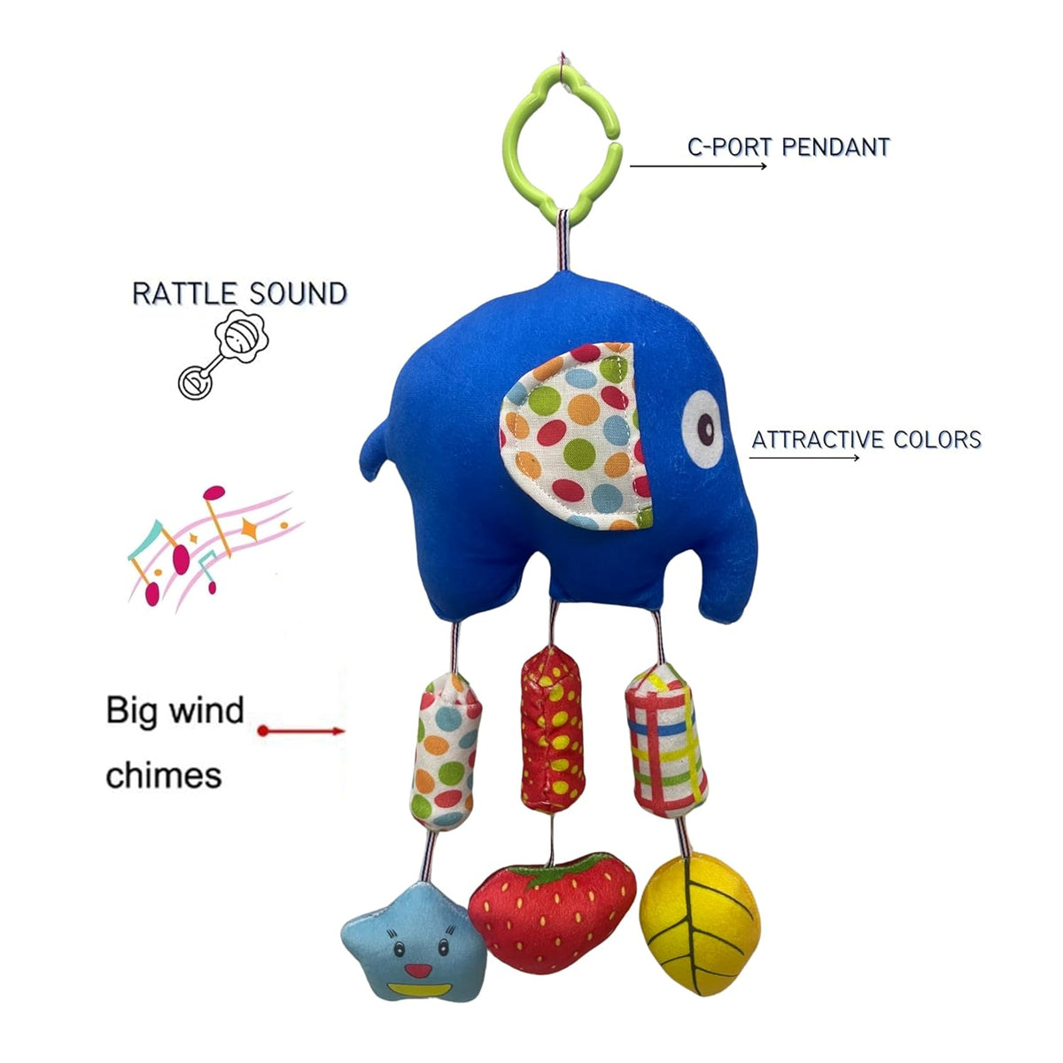 Green Touch Baby Cradle Crib & Stroller Plush Playing Toy Car Hanging Rattles, Hanging Toys,ghodiyu Toy. (Pattern 1)