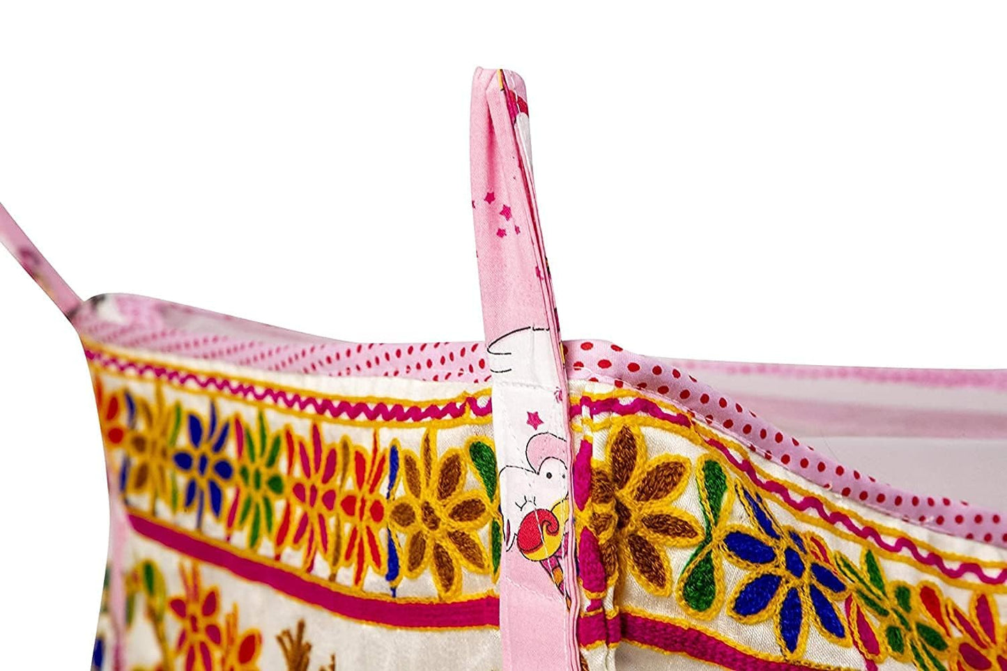 Green Touch  Rajwadi Comfortable Soft Cloth Swing New Born Baby Cradle/Ghodiyu/Khoyu/Palana,Hammock in Cool Cotton with Mosquito Net and Stainless Steel Pipe