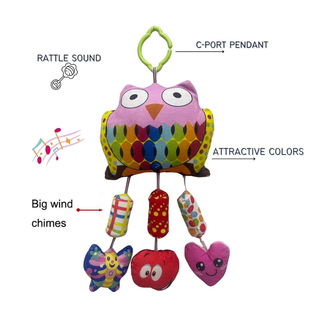Green Touch Baby Cradle Crib & Stroller Plush Playing Toy Car Hanging Rattles, Hanging Toys,ghodiyu Toy. (Pattern 3)