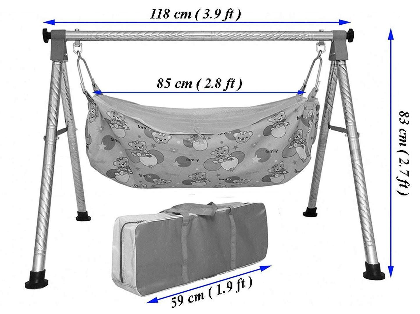 A to Z Hub Portable Stainless Steel Baby Cradle