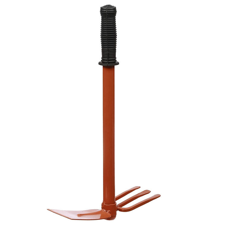 Green Touch Two in 1 Garden Tool 17 inch Hoe with 3 Prong, Required Tool for Indoor and Outdoor Garden