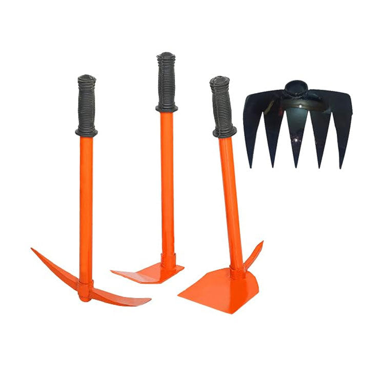 GREEN TOUCH Home Garden Tools Coombo of Tiller and Hoe with 3 Prong. Garden Tool Kit (Set of 2)