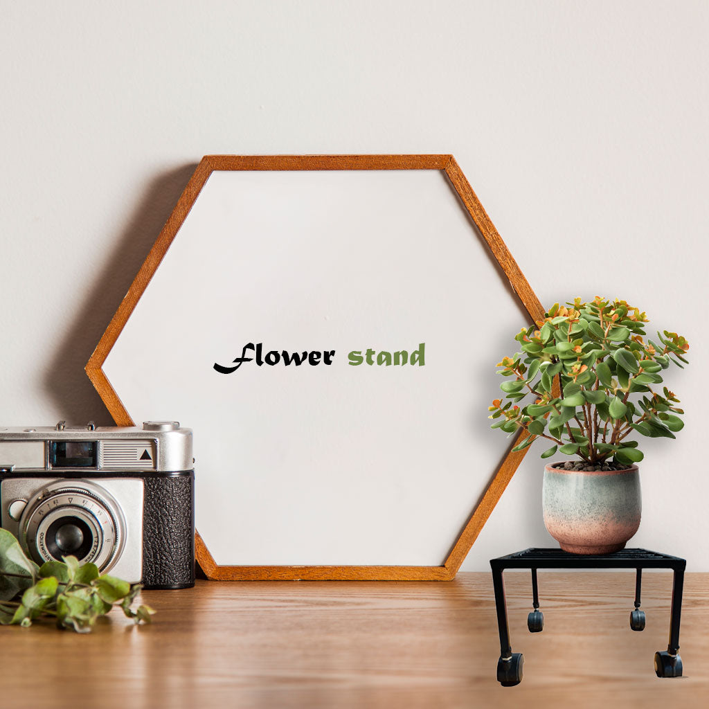"Heavy Duty Plant Stand with Wheels: Sturdy Iron Construction, 90kg Capacity"