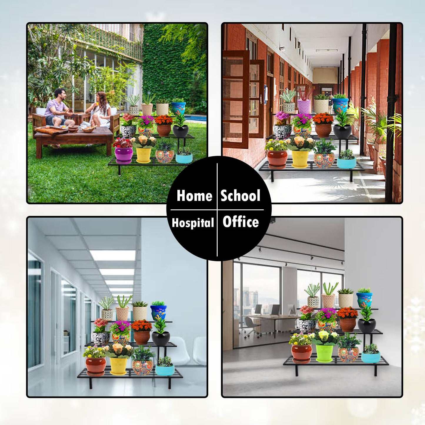 3 Step Tier Big Flower Planter Pot Gamala Stand for balcony,home,garden,office