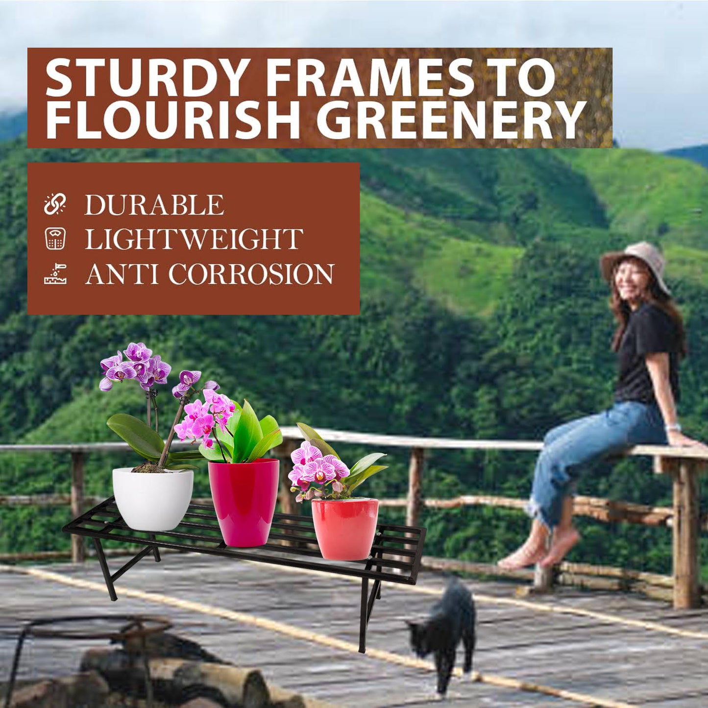 Space-Saving Iron Plant Stand,Durable & Stylish for Home Décor,Multi-purpose plant Stand,Balcony plant stand